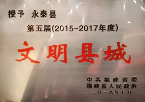 福建省2015－2017年度省级文明县城